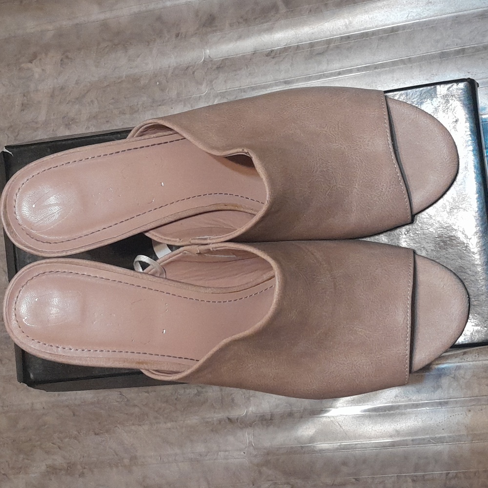 Blush Pink 3 inch heel mule